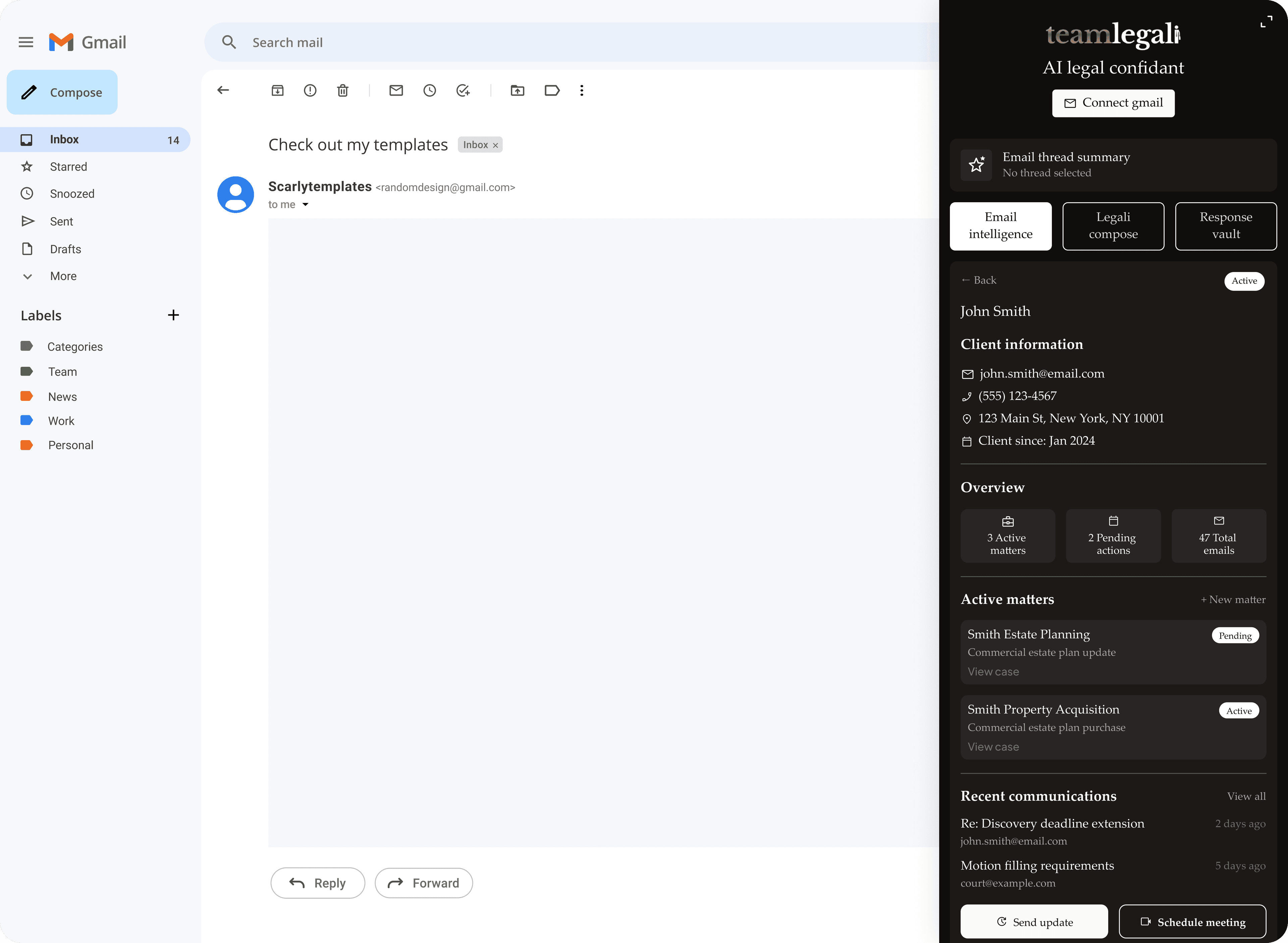 Client intelligence screenshot