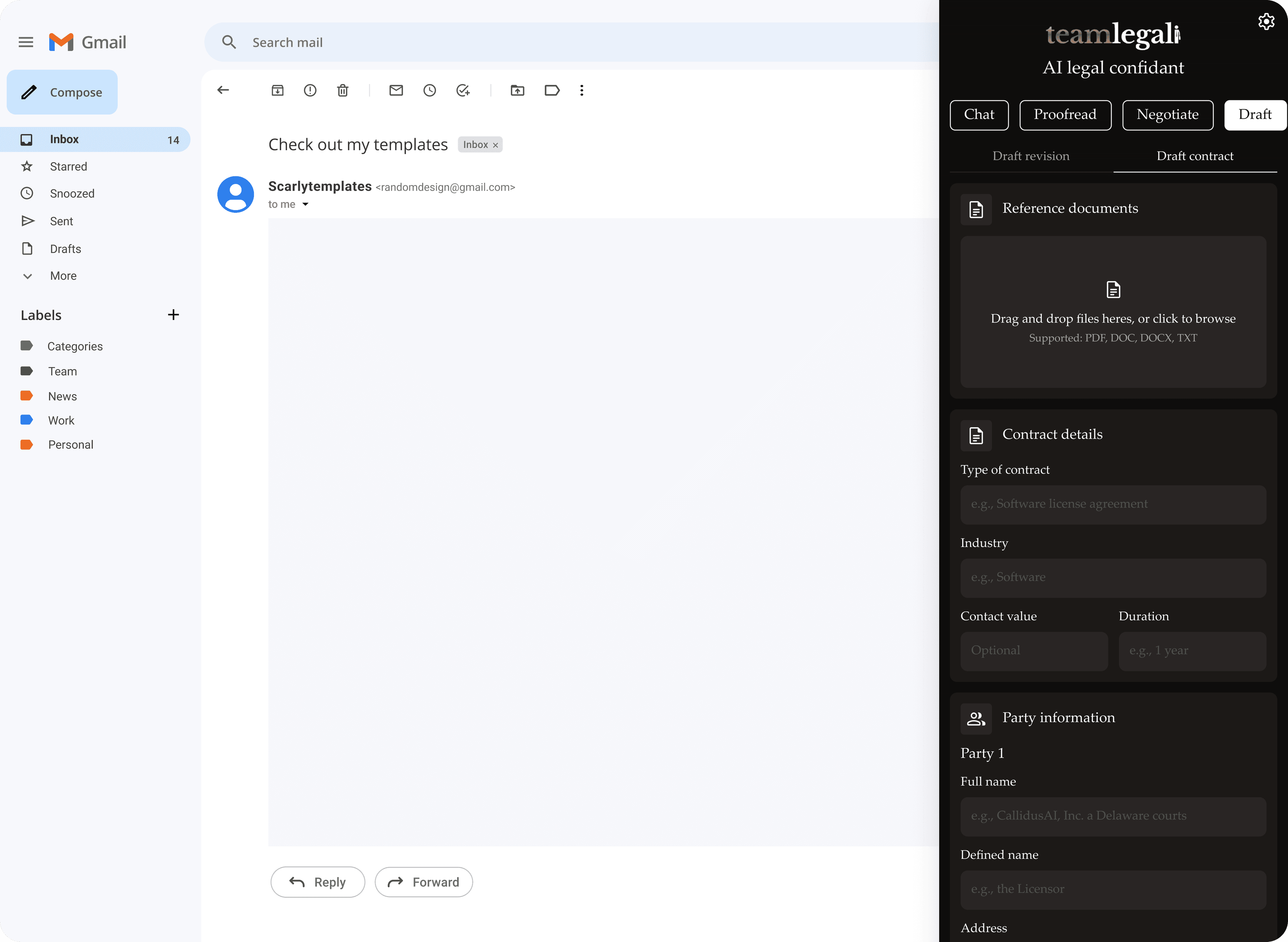 Team collaboration screenshot